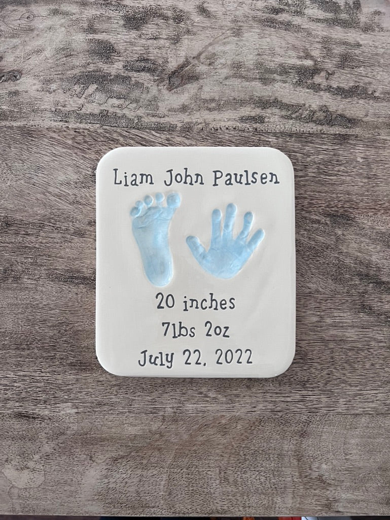 Double Ceramic Birth Plaque Keepsake