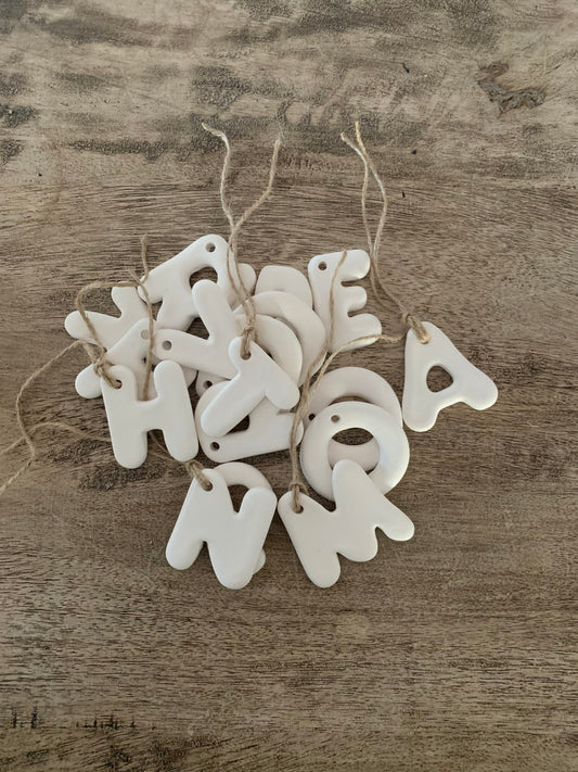 Ceramic Alphabet Initial/Ornament/Gift Tag