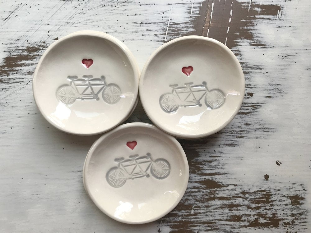 I Love Us-Bike with Heart/Jewelry Dish/Trinket Dish
