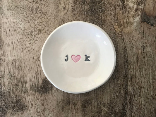 personalized engagement gift ceramic dish