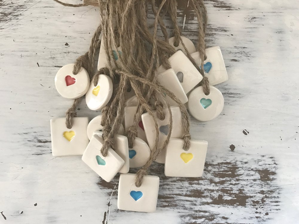 Heart Ceramic Gift Tag (Set of 5)