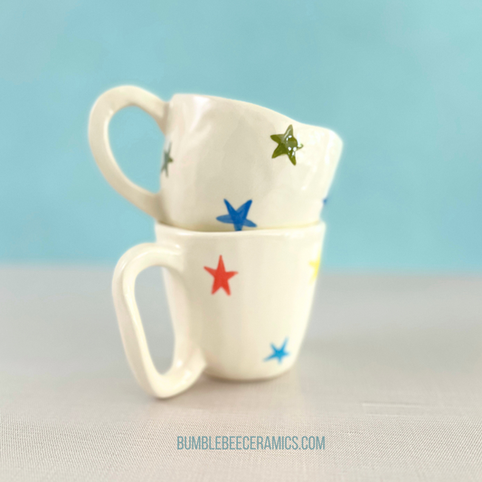 Ceramic Mug with Painted Stars