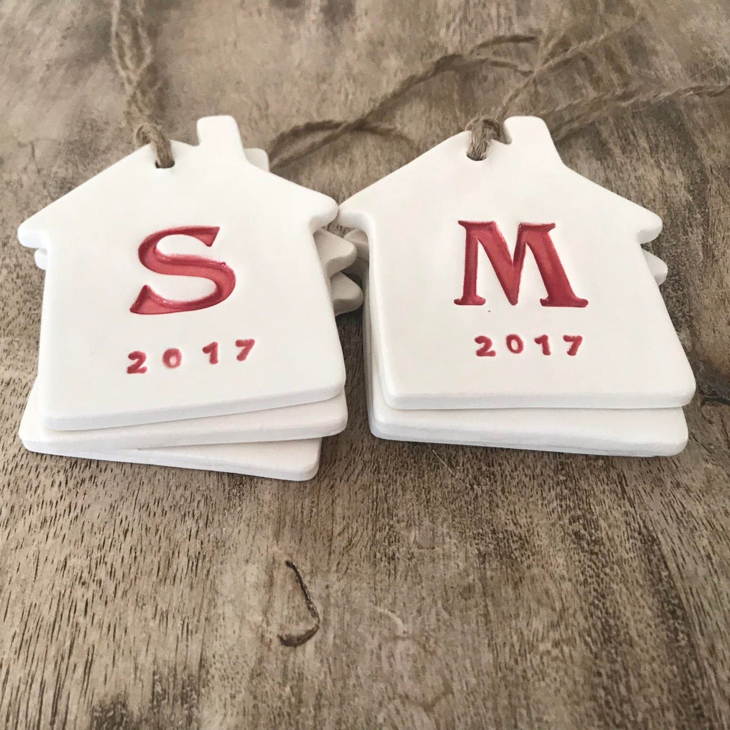 House Ceramic Ornament, Wine Bottle Tag, Housewarming Gift, Realtor Client Gift