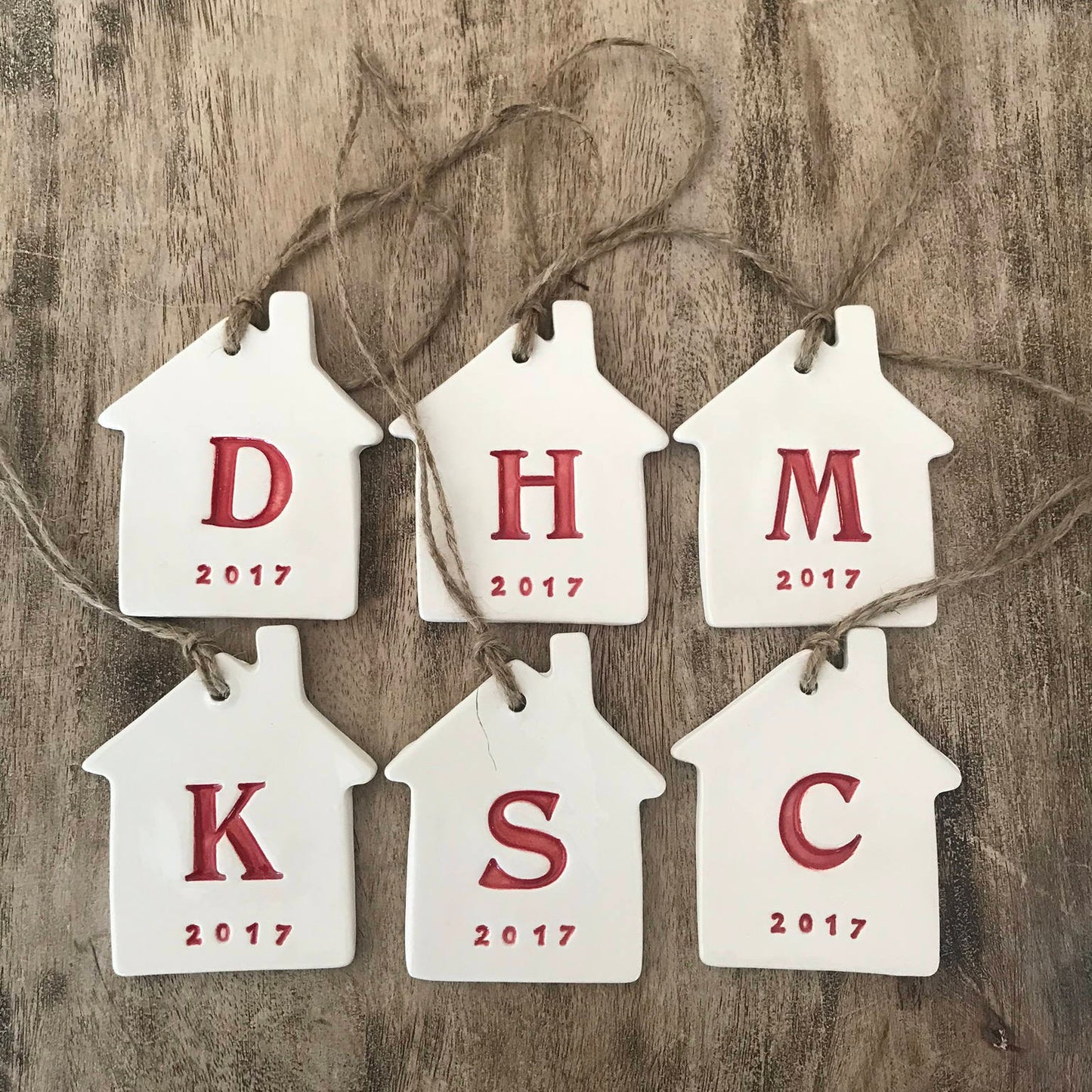 House Ceramic Ornament, Wine Bottle Tag, Housewarming Gift, Realtor Client Gift