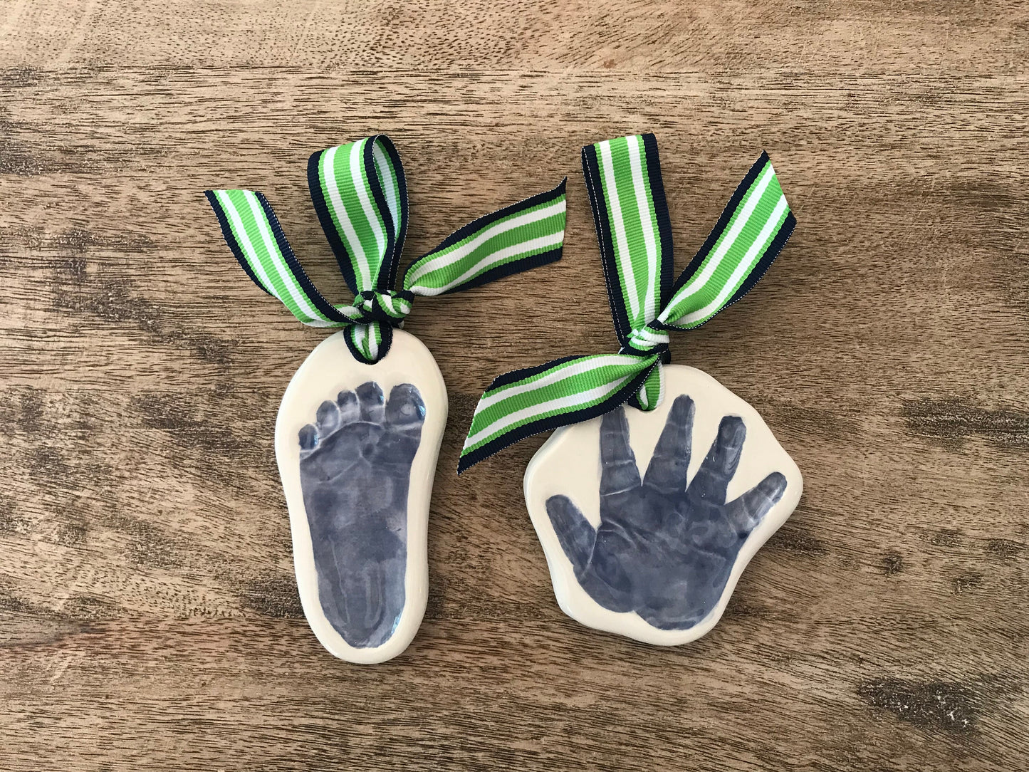 Ceramic Baby Ornament, Handprint Ornament, Baby Print, Ceramic Handprint