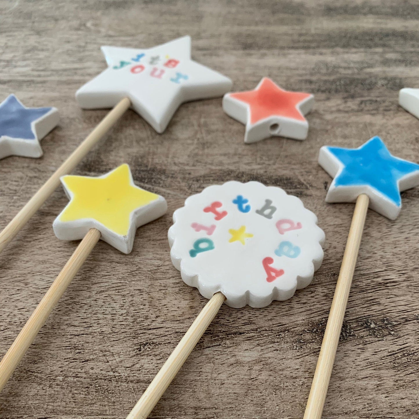 Birthday Cake Toppers, Ceramic Cake Toppers, Celebration Decorations, Cake Decorations