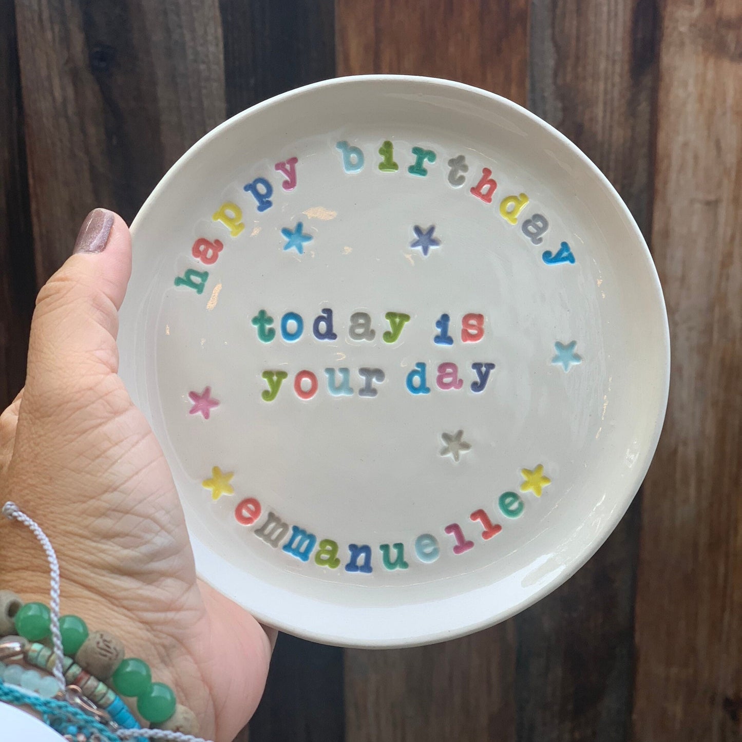 Birthday Celebration Plate, Custom Dessert Plate, Cake Plate, Cupcake Plate