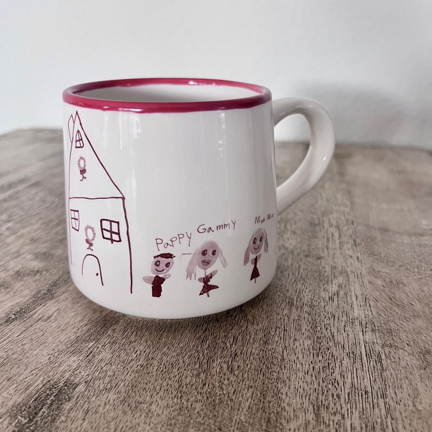 Custom Love Letter Mug, Kids Art Ceramic Mug, Personalized Kids Writing on Mug