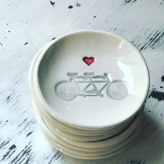 I Love Us-Bike with Heart/Jewelry Dish/Trinket Dish