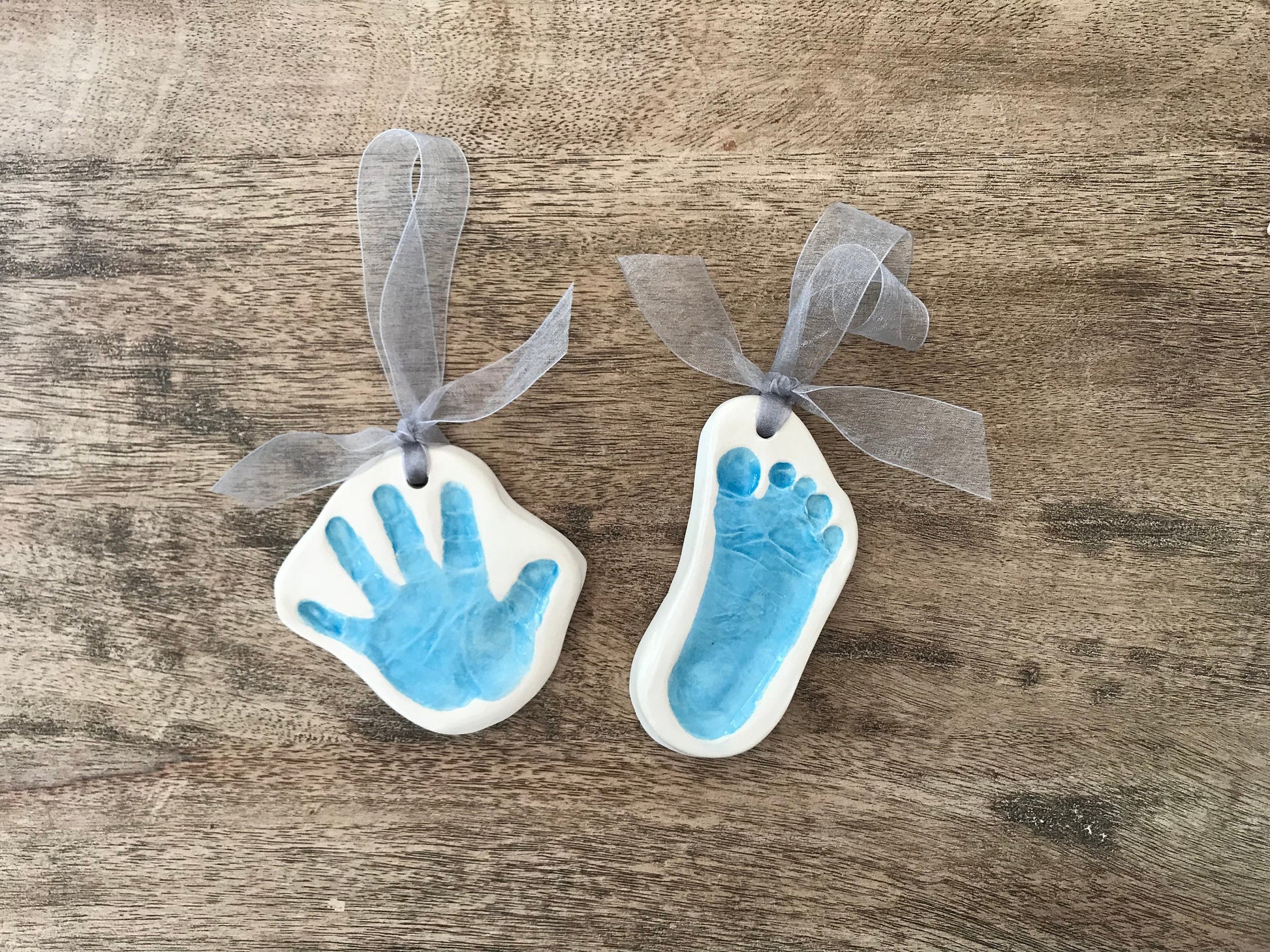 Ceramic Baby Ornament, Handprint Ornament, Baby Print, Ceramic Handprint