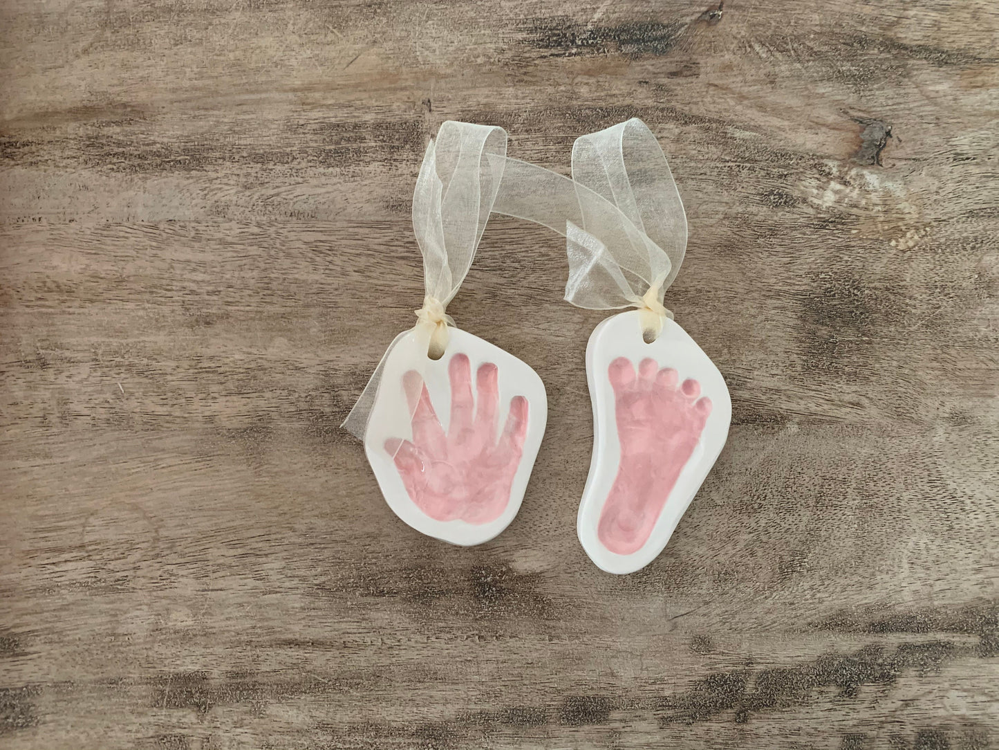 Ceramic Baby Ornament, Handprint Ornament, Baby Print, Ceramic Handprint