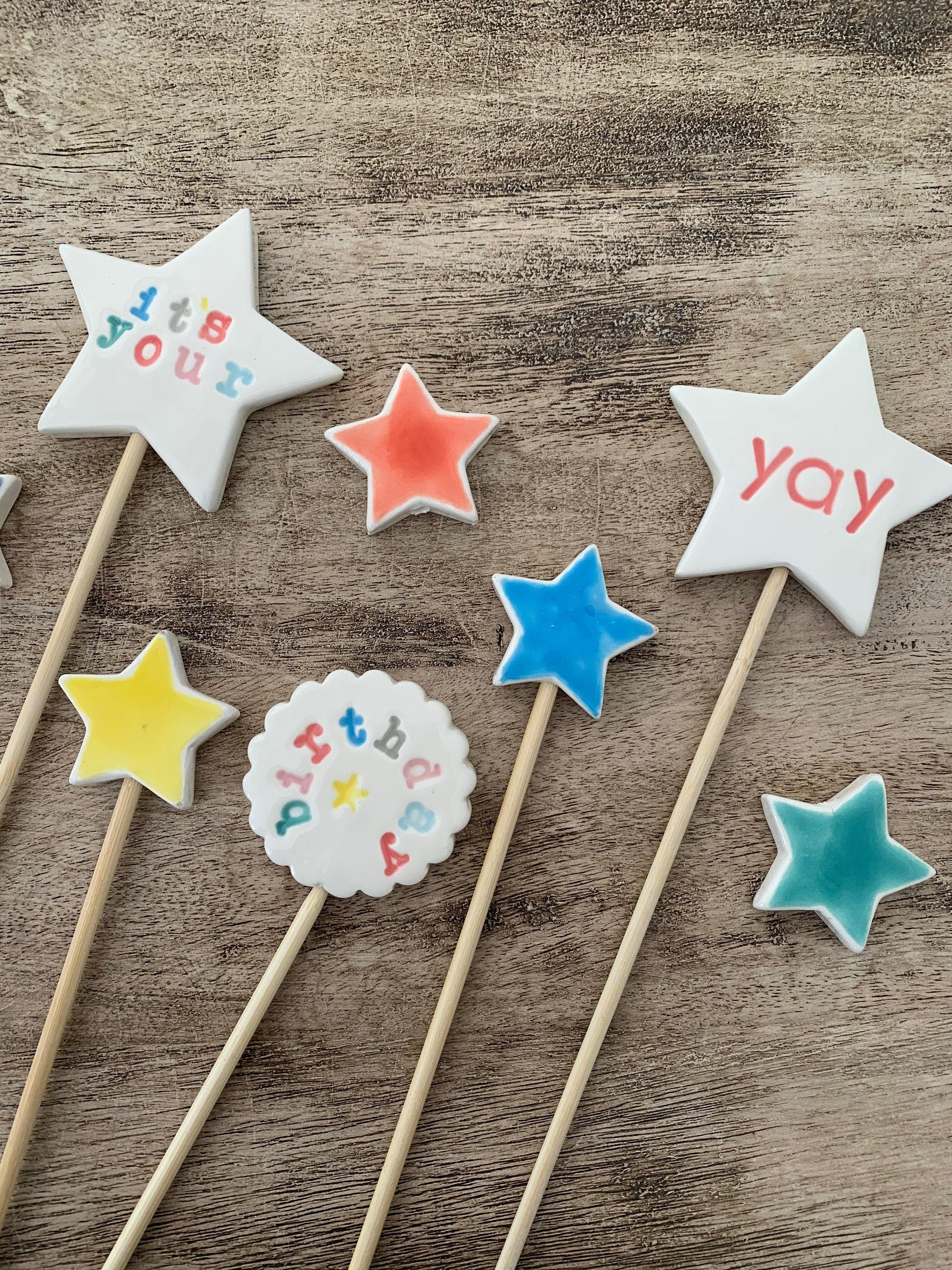 Birthday Cake Toppers, Ceramic Cake Toppers, Celebration Decorations, Cake Decorations