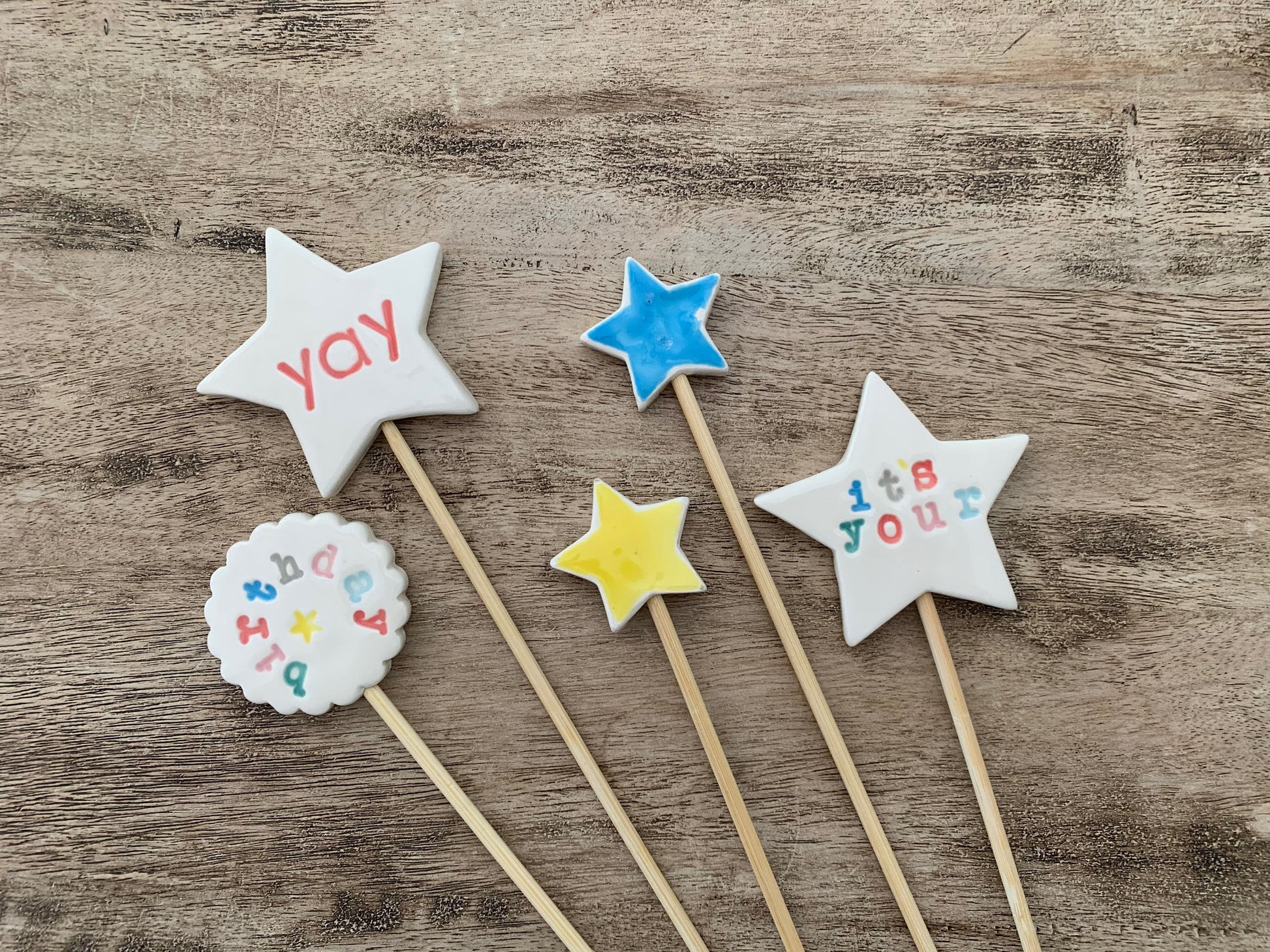 Birthday Cake Toppers, Ceramic Cake Toppers, Celebration Decorations, Cake Decorations