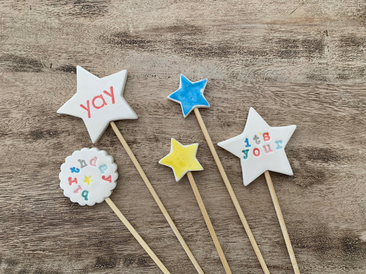 Birthday Cake Toppers, Ceramic Cake Toppers, Celebration Decorations, Cake Decorations