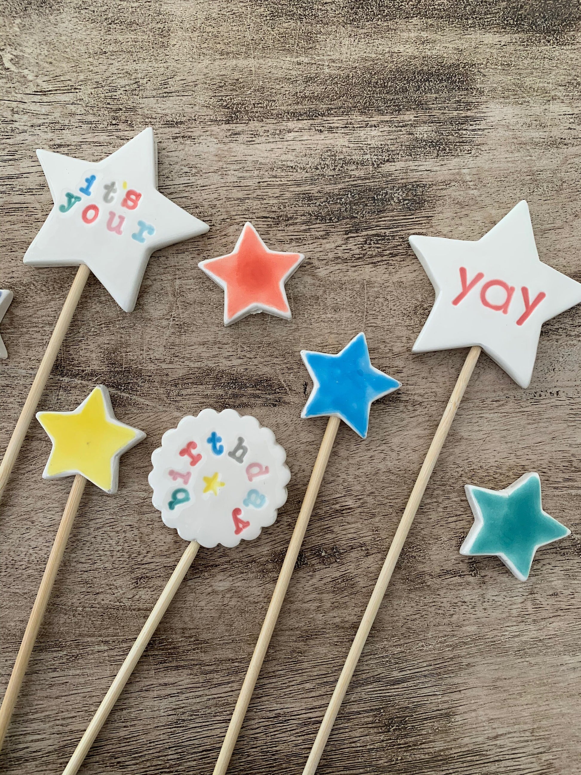 Birthday Cake Toppers, Ceramic Cake Toppers, Celebration Decorations, Cake Decorations