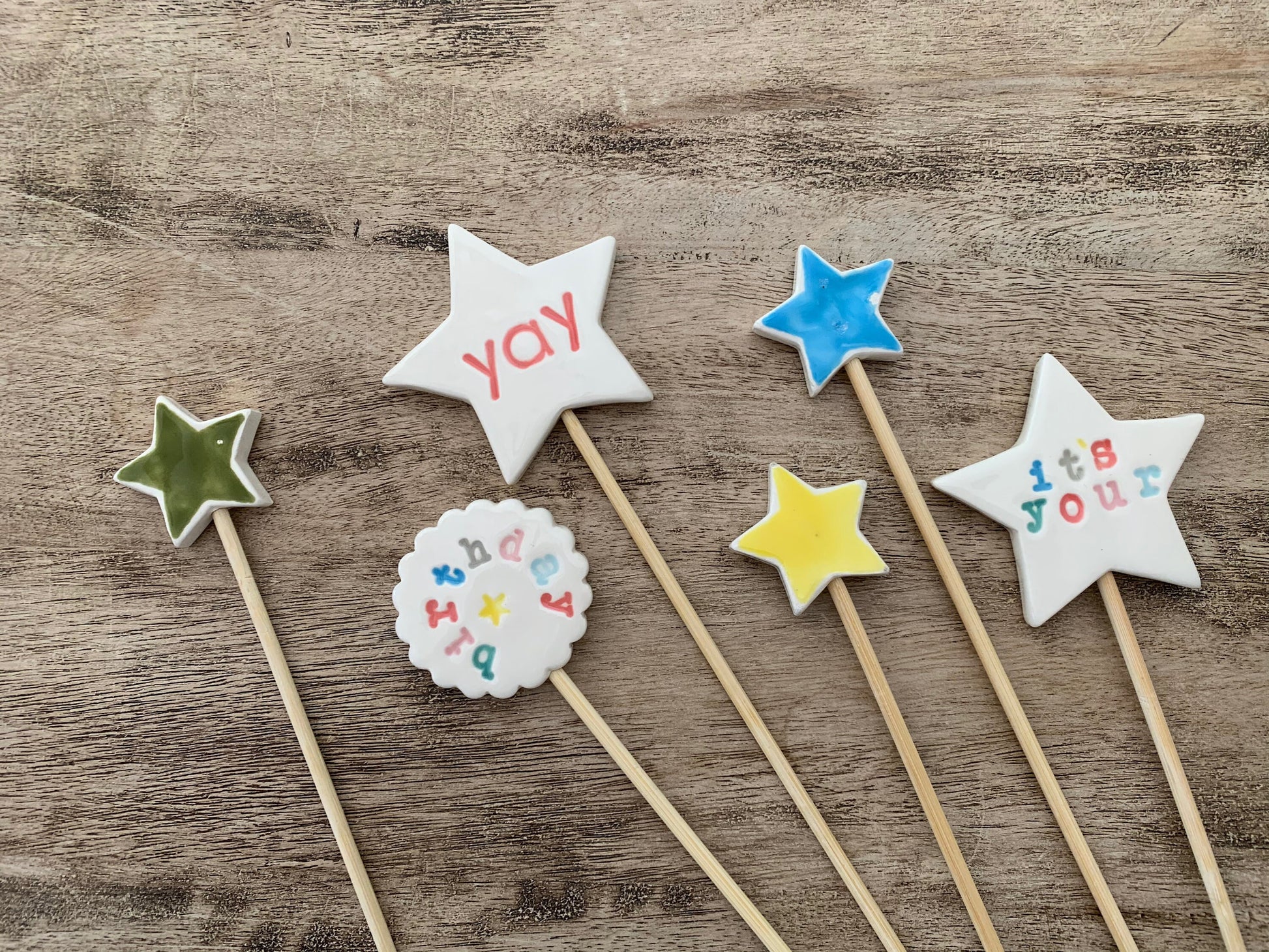 Birthday Cake Toppers, Ceramic Cake Toppers, Celebration Decorations, Cake Decorations