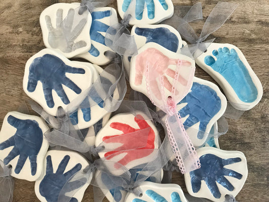 Ceramic Baby Ornament, Handprint Ornament, Baby Print, Ceramic Handprint
