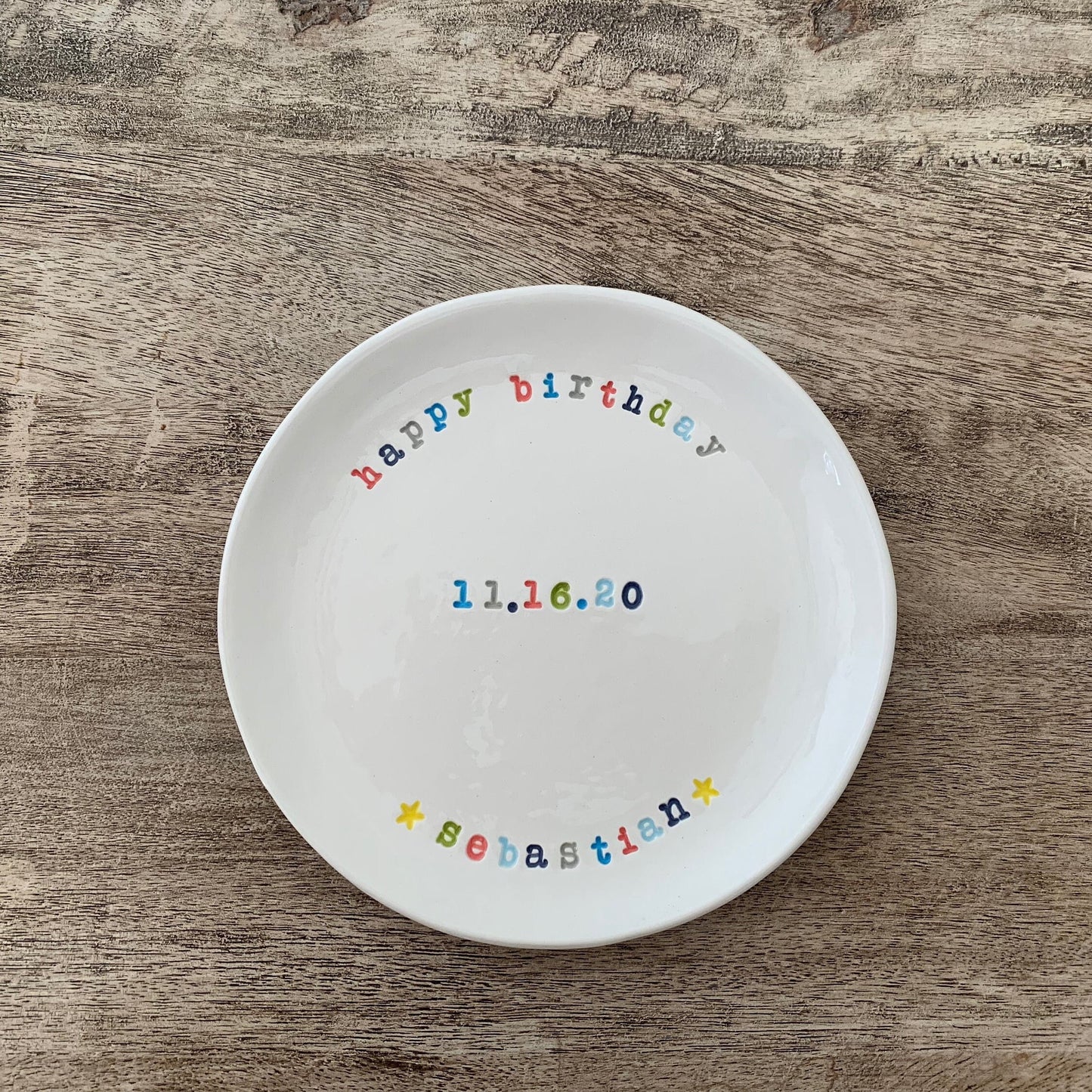 Birthday Celebration Plate, Custom Dessert Plate, Cake Plate, Cupcake Plate