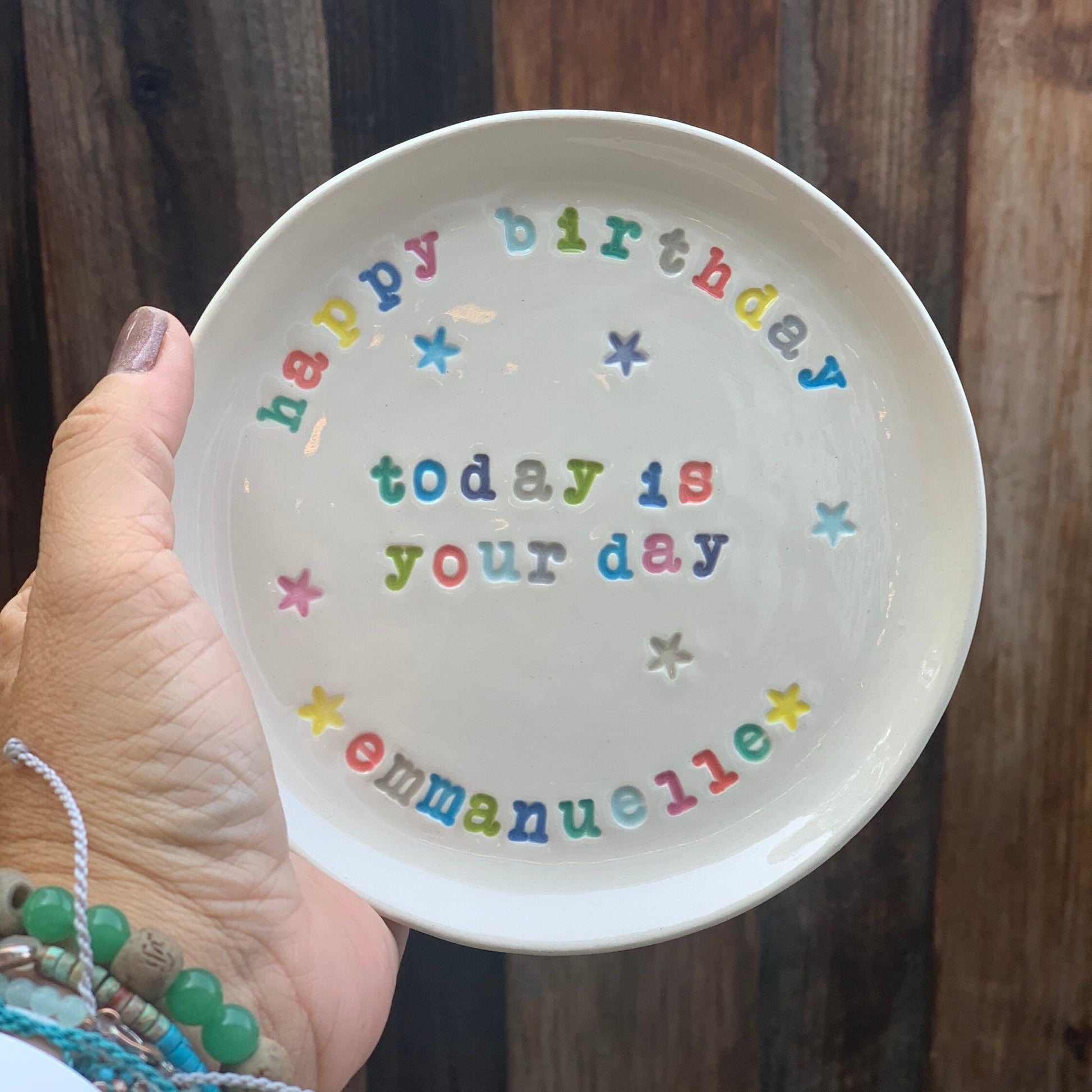 Birthday Celebration Plate, Custom Dessert Plate, Cake Plate, Cupcake Plate