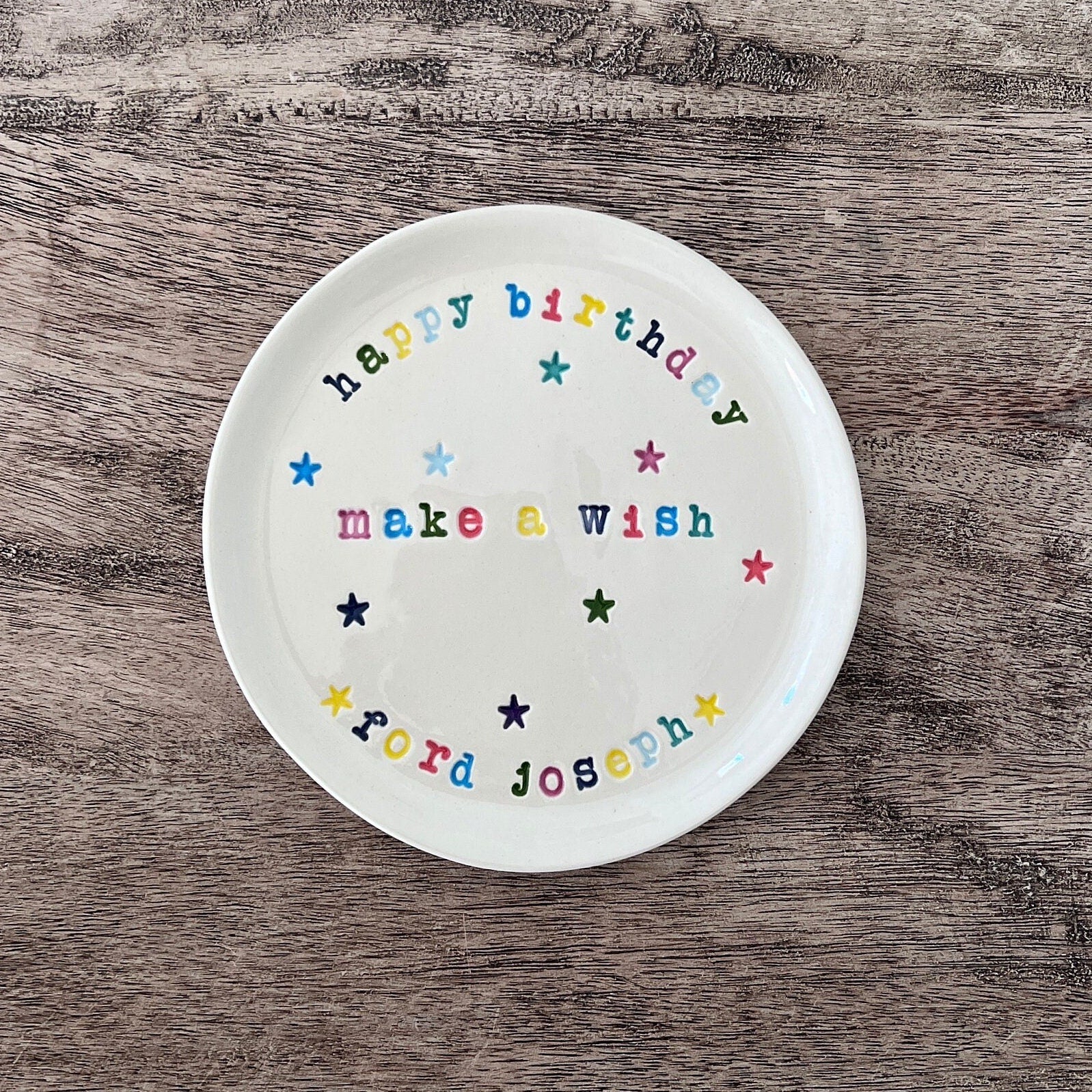 Birthday Celebration Plate, Custom Dessert Plate, Cake Plate, Cupcake Plate