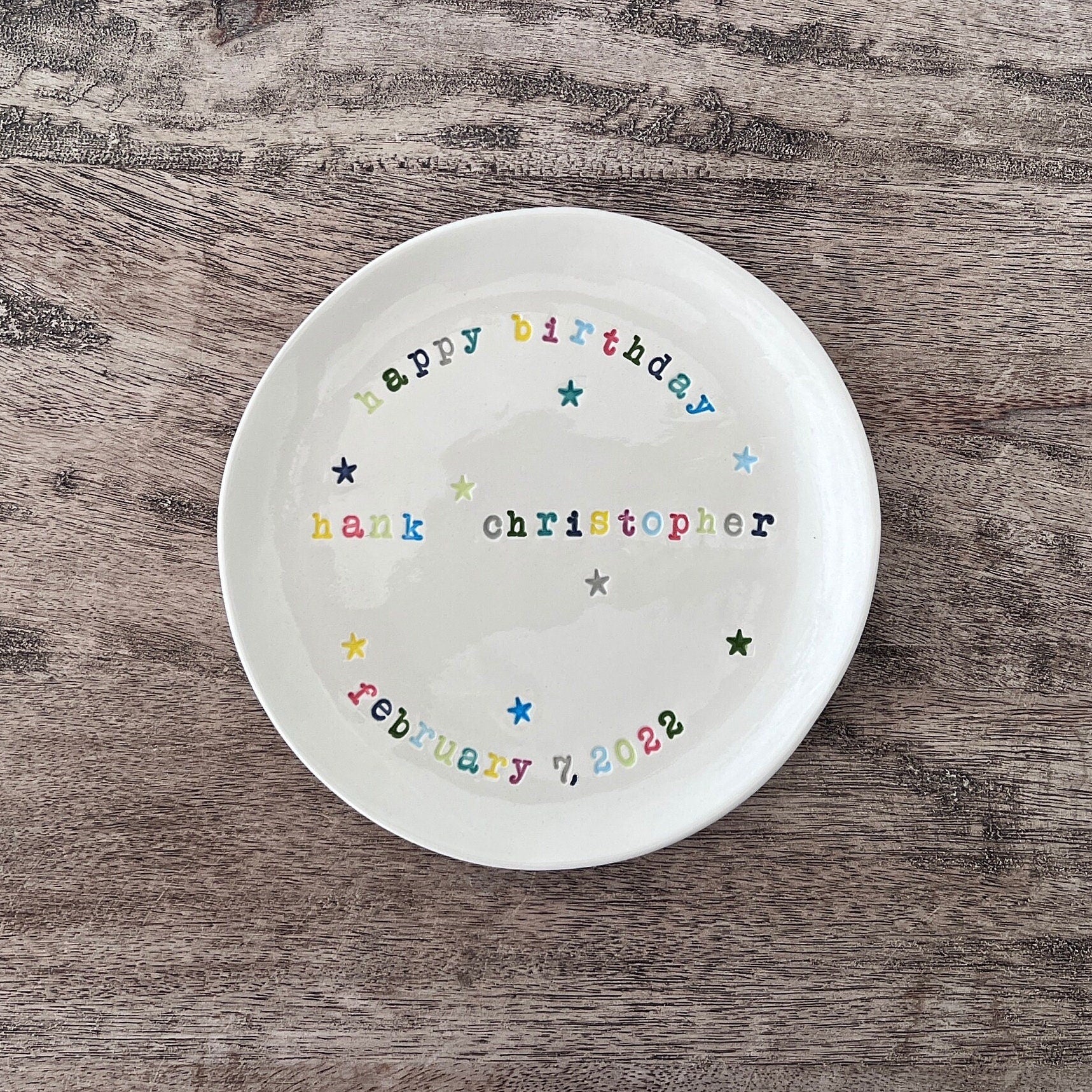 Birthday Celebration Plate, Custom Dessert Plate, Cake Plate, Cupcake Plate