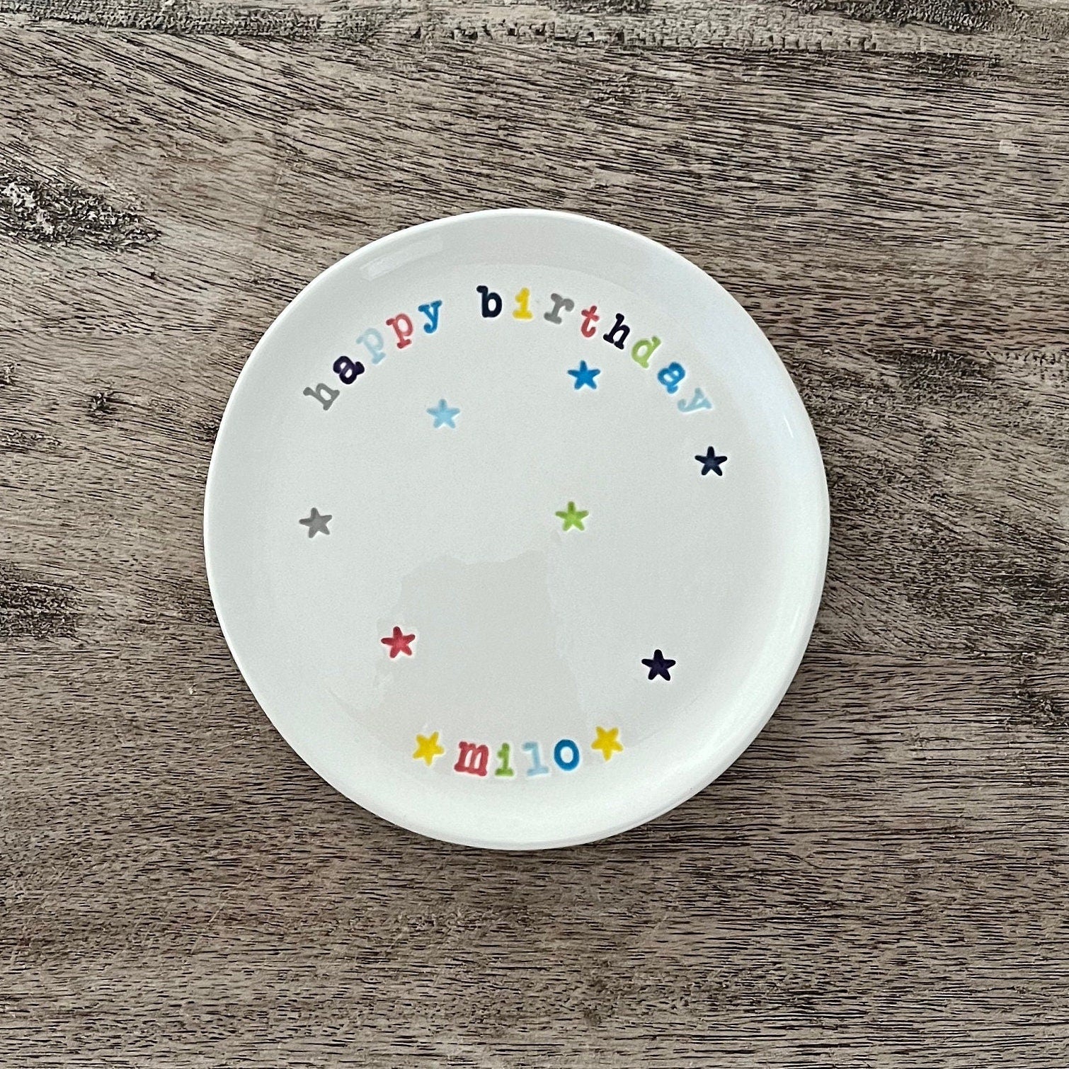Birthday Celebration Plate, Custom Dessert Plate, Cake Plate, Cupcake Plate