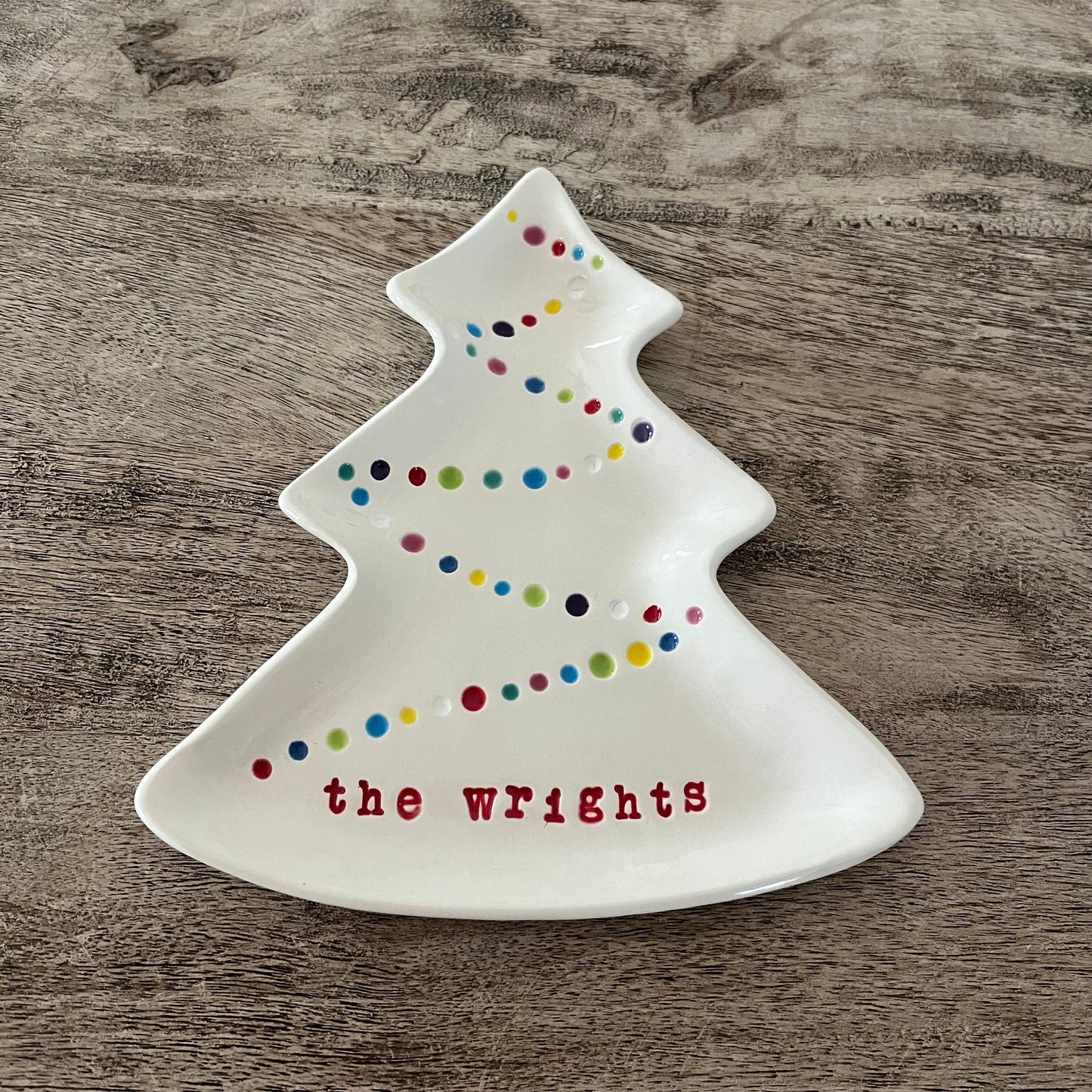 Personalized Christmas Tree Catchall, Candy Dish, Custom Holiday Dish