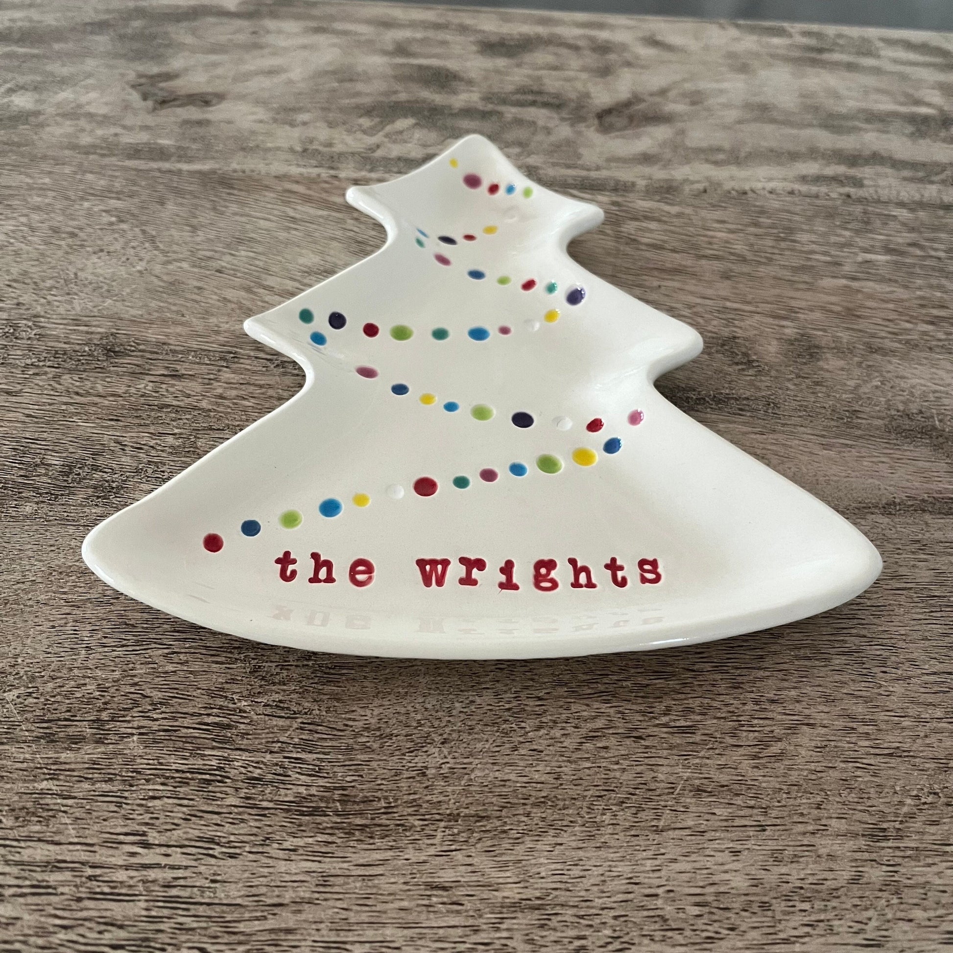 Personalized Christmas Tree Catchall, Candy Dish, Custom Holiday Dish
