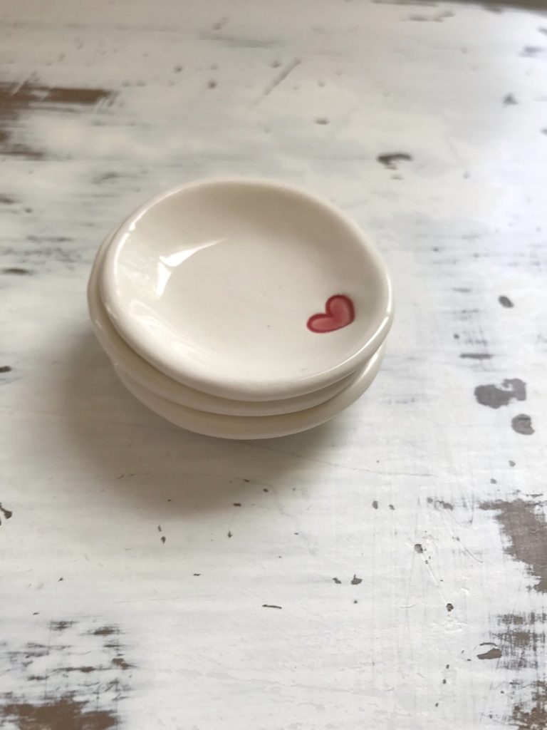 Mini Heart Trinket Dish - Bumblebee Ceramics