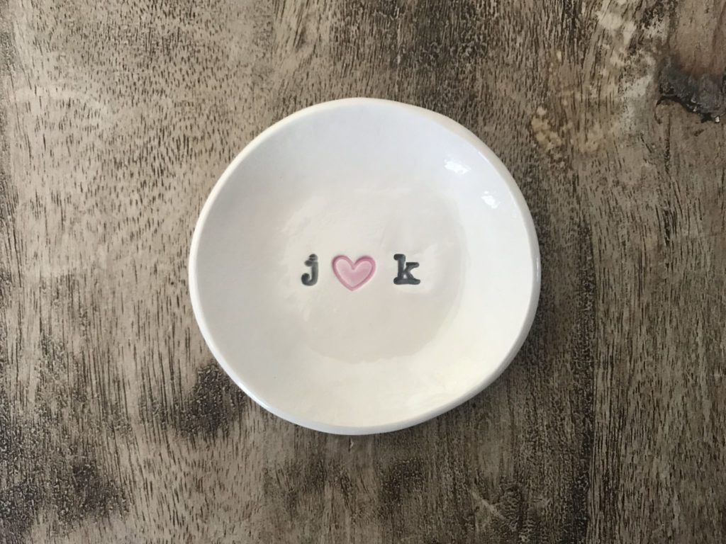 Personalized Engagement-Jewelry Dish/Trinket Dish - Bumblebee Ceramics